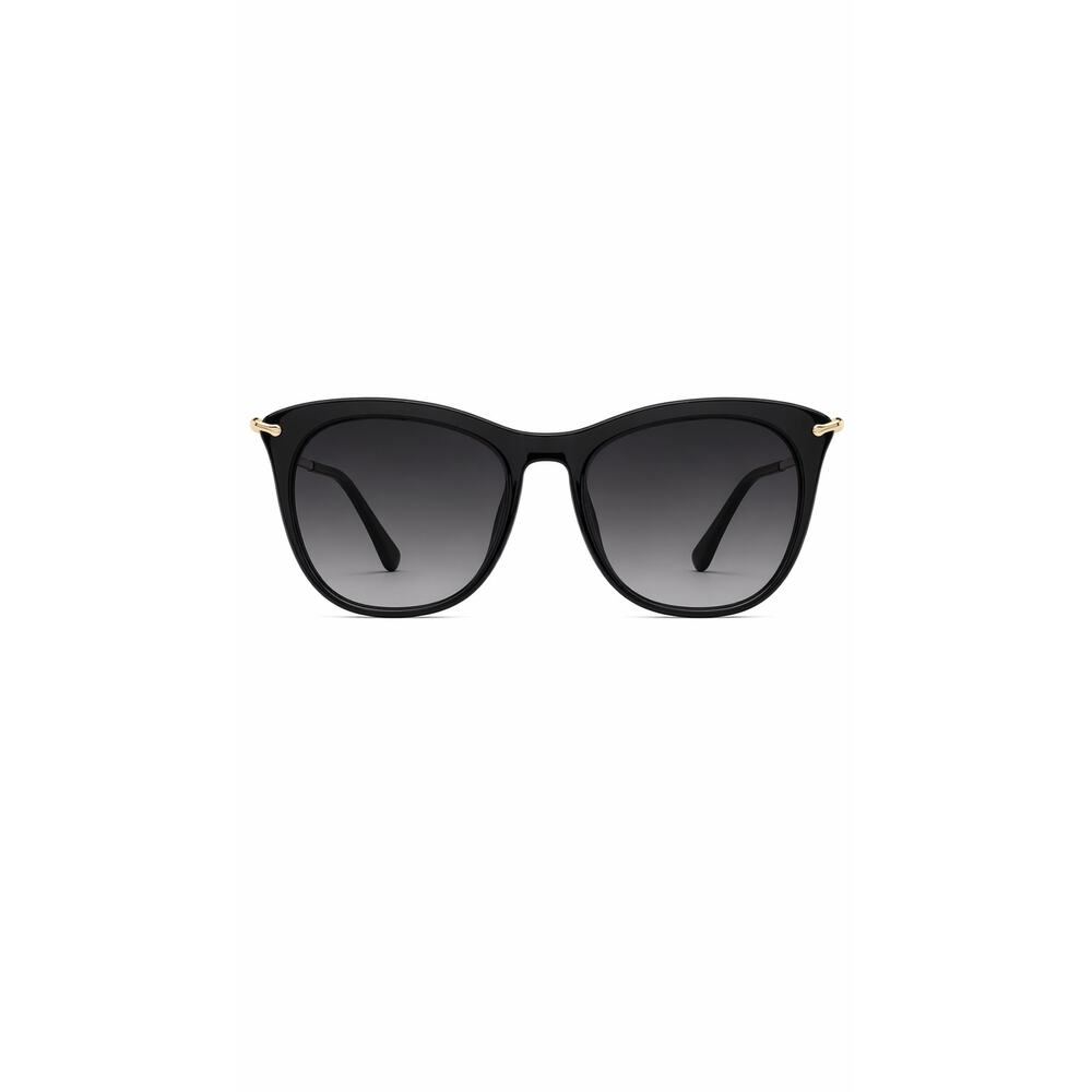 Betsey Johnson Black Gold Cat Eye Sunglasses Gradient Lenses Y2K Summer Glam EUC